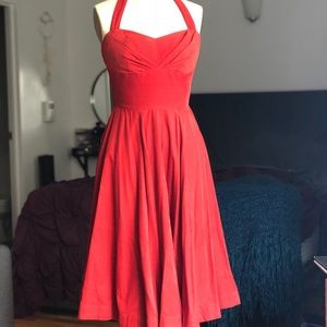 Anthropologie Girls from Savoy red halter dress